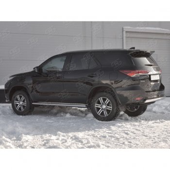 13 699 р. Защита заднего бампера (Ø75х42 мм, нержавейка) Russtal Toyota Fortuner AN160 дорестайлинг (2015-2020)  с доставкой в г. Кемерово. Увеличить фотографию 2
