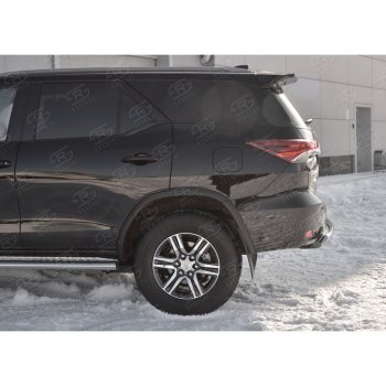 13 699 р. Защита заднего бампера (Ø75х42 мм, нержавейка) Russtal Toyota Fortuner AN160 дорестайлинг (2015-2020)  с доставкой в г. Кемерово. Увеличить фотографию 3