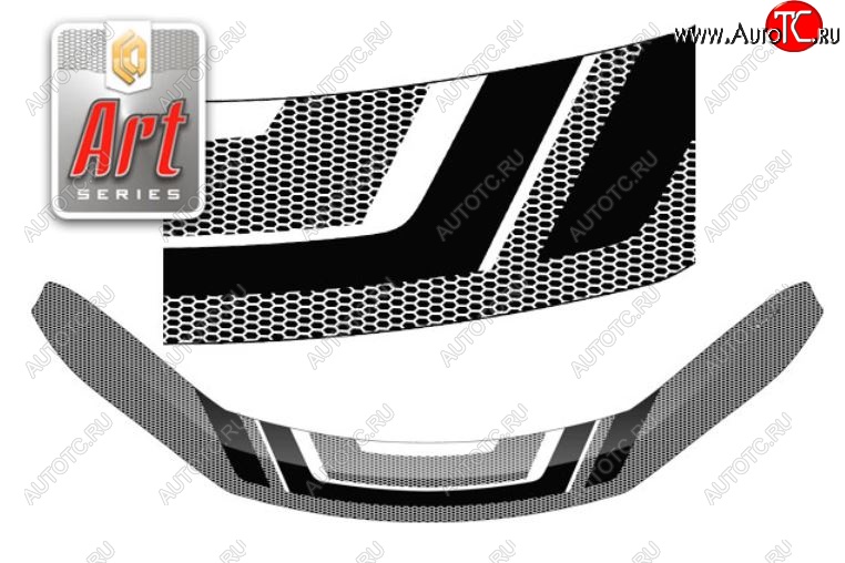 2 599 р. Дефлектор капота CA-Plastiс  Toyota Fortuner  AN160 (2015-2025) дорестайлинг, рестайлинг (Серия Art белая)  с доставкой в г. Кемерово