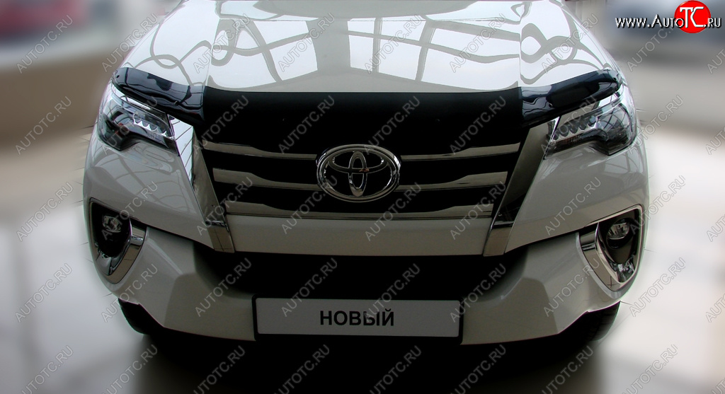 3 689 р. Дефлектор капота SIM  Toyota Fortuner  AN160 (2015-2020) дорестайлинг  с доставкой в г. Кемерово