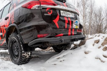 50 189 р. Бампер силовой задний РИФ Toyota Fortuner AN160 дорестайлинг (2015-2020) (С квадратом под фаркоп)  с доставкой в г. Кемерово. Увеличить фотографию 9