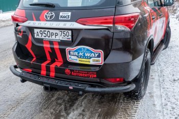 50 189 р. Бампер силовой задний РИФ Toyota Fortuner AN160 дорестайлинг (2015-2020) (С квадратом под фаркоп)  с доставкой в г. Кемерово. Увеличить фотографию 11