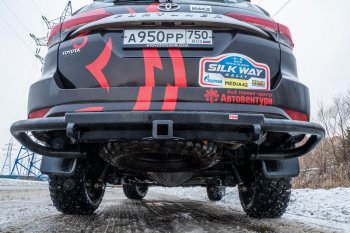 50 189 р. Бампер силовой задний РИФ Toyota Fortuner AN160 дорестайлинг (2015-2020) (С квадратом под фаркоп)  с доставкой в г. Кемерово. Увеличить фотографию 10