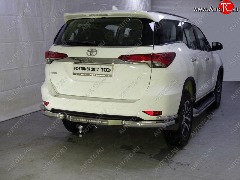 26 499 р. Защита заднего бампера (уголки двойные) ТСС 76,1/42,4 мм  Toyota Fortuner  AN160 (2015-2020) дорестайлинг  с доставкой в г. Кемерово