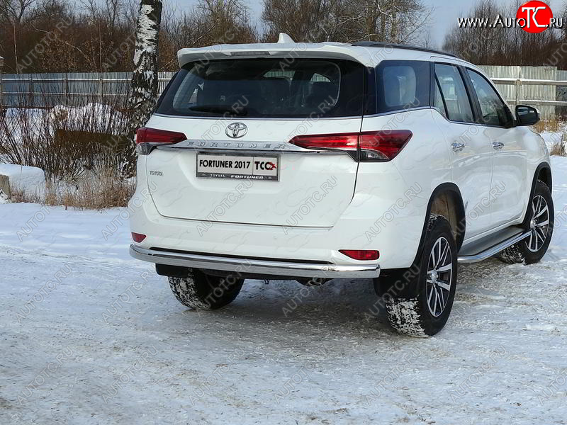23 899 р. Защита заднего бампера (овальная) ТСС(нержавейка d 75х42 мм)  Toyota Fortuner  AN160 (2015-2025) дорестайлинг, рестайлинг  с доставкой в г. Кемерово