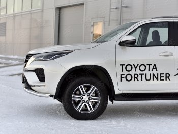 19 799 р. Защита переднего бампера (Ø63 мм, нержавейка) SLITKOFF Toyota Fortuner AN160 рестайлинг (2020-2025)  с доставкой в г. Кемерово. Увеличить фотографию 4