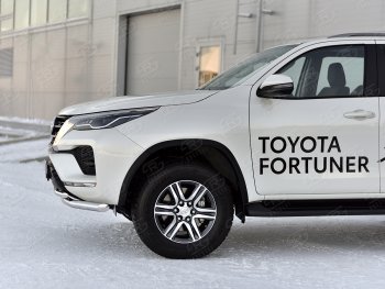 22 999 р. Защита переднего бампера (2 трубы Ø63 и 42 мм, нержавейка) SLITKOFF  Toyota Fortuner  AN160 (2020-2025) рестайлинг  с доставкой в г. Кемерово. Увеличить фотографию 4