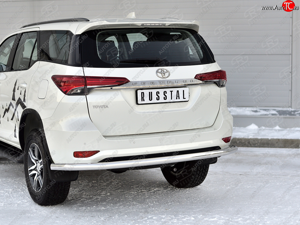 18 949 р. Защита заднего бампера (Ø63 мм, нержавейка) SLITKOFF  Toyota Fortuner  AN160 (2020-2025) рестайлинг  с доставкой в г. Кемерово