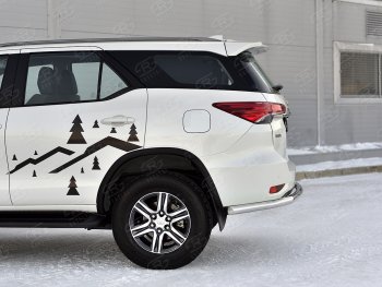 18 949 р. Защита заднего бампера (Ø63 мм, нержавейка) SLITKOFF  Toyota Fortuner  AN160 (2020-2025) рестайлинг  с доставкой в г. Кемерово. Увеличить фотографию 4