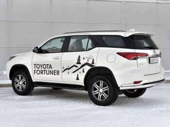 21 399 р. Защита заднего бампера (2 трубы Ø63 и 42 мм, нержавейка) SLITKOFF  Toyota Fortuner  AN160 (2020-2025) рестайлинг  с доставкой в г. Кемерово. Увеличить фотографию 3