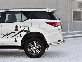 21 399 р. Защита заднего бампера (2 трубы Ø63 и 42 мм, нержавейка) SLITKOFF  Toyota Fortuner  AN160 (2020-2025) рестайлинг  с доставкой в г. Кемерово. Увеличить фотографию 4