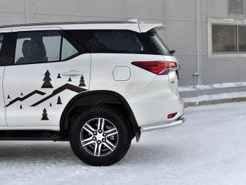 17 949 р. Защита заднего бампера (Ø63 мм уголки, нержавейка) SLITKOFF  Toyota Fortuner  AN160 (2020-2025) рестайлинг  с доставкой в г. Кемерово. Увеличить фотографию 3