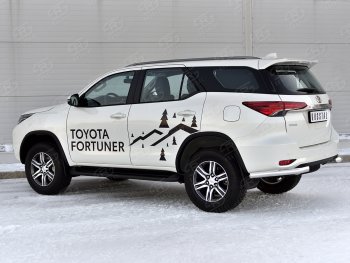 17 949 р. Защита заднего бампера (Ø63 мм уголки, нержавейка) SLITKOFF  Toyota Fortuner  AN160 (2020-2025) рестайлинг  с доставкой в г. Кемерово. Увеличить фотографию 4