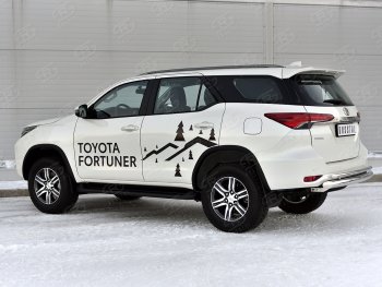 20 999 р. Защита заднего бампера (Ø76 и 42 мм, нержавейка) SLITKOFF  Toyota Fortuner  AN160 (2020-2025) рестайлинг  с доставкой в г. Кемерово. Увеличить фотографию 3