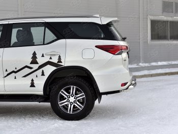 20 999 р. Защита заднего бампера (Ø76 и 42 мм, нержавейка) SLITKOFF  Toyota Fortuner  AN160 (2020-2025) рестайлинг  с доставкой в г. Кемерово. Увеличить фотографию 4