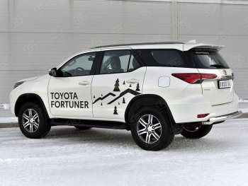 17 999 р. Защита заднего бампера SLITKOFF d76 дуга  Toyota Fortuner  AN160 (2020-2025) рестайлинг  с доставкой в г. Кемерово. Увеличить фотографию 3