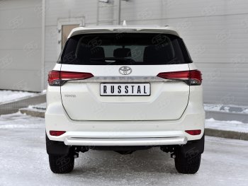 17 999 р. Защита заднего бампера SLITKOFF d76 дуга  Toyota Fortuner  AN160 (2020-2025) рестайлинг  с доставкой в г. Кемерово. Увеличить фотографию 2
