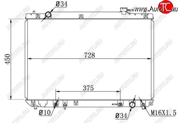 8 849 р. Радиатор двигателя SAT Toyota Highlander XU20 рестайлинг (2003-2007)  с доставкой в г. Кемерово
