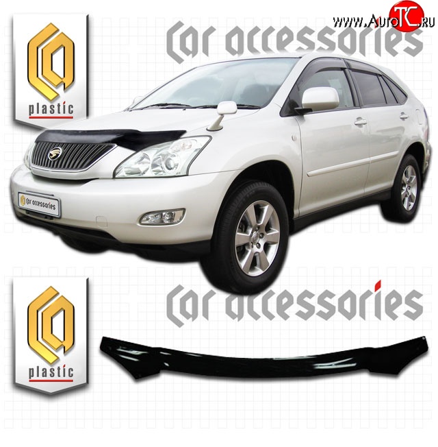 2 199 р. Дефлектор капота CA-Plastic  Toyota Harrier  XU30 (2003-2013) (Classic черный, Без надписи)  с доставкой в г. Кемерово
