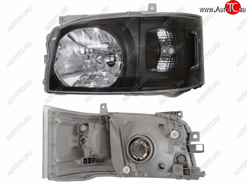 3 799 р. Левая фара SAT (чёрная) Toyota Hiace H200 минивэн (Япония) дорестайлинг  (2004-2007)  с доставкой в г. Кемерово