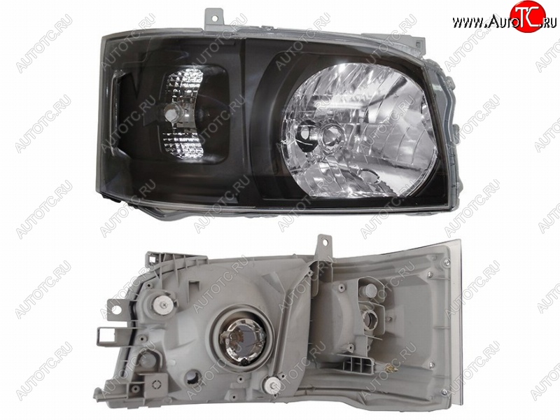 10 949 р. Правая фара SAT (чёрная) Toyota Hiace H200 минивэн (Япония) дорестайлинг  (2004-2007)  с доставкой в г. Кемерово