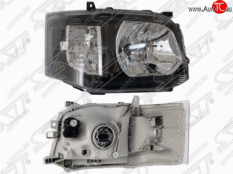 3 399 р. Правая фара передняя SAT (черная)  Toyota Hiace  H200 (2010-2013) минивэн (Япония) 2-ой рестайлинг  с доставкой в г. Кемерово