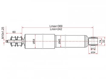 Амортизатор передний LH=RH SAT Toyota Hiace  H100 - Hiace Regius
