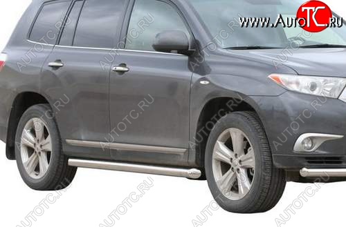 30 999 р. Защита порогов ТехноСфера (Техно Сфера) (нержавейка, 63.5 mm)  Toyota Highlander  XU40 (2010-2013) рестайлинг  с доставкой в г. Кемерово