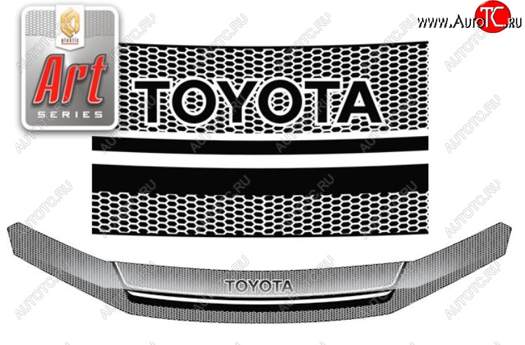 2 559 р. Дефлектор капота CA-Plastiс  Toyota Highlander  XU40 (2010-2013) рестайлинг (Серия Art белая)  с доставкой в г. Кемерово