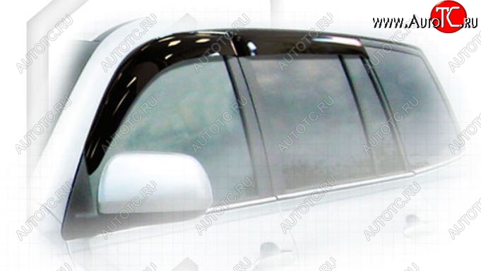 2 199 р. Дефлектора окон CA-Plastic Toyota Highlander XU40 рестайлинг (2010-2013) (Classic полупрозрачный, Без хром.молдинга, Крепление только на скотч)  с доставкой в г. Кемерово