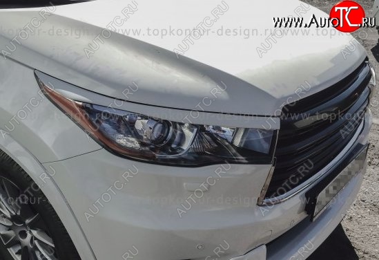 2 199 р. Реснички на фары TopKontur Design Toyota Highlander XU50 дорестайлинг (2013-2017) (Неокрашенные)  с доставкой в г. Кемерово