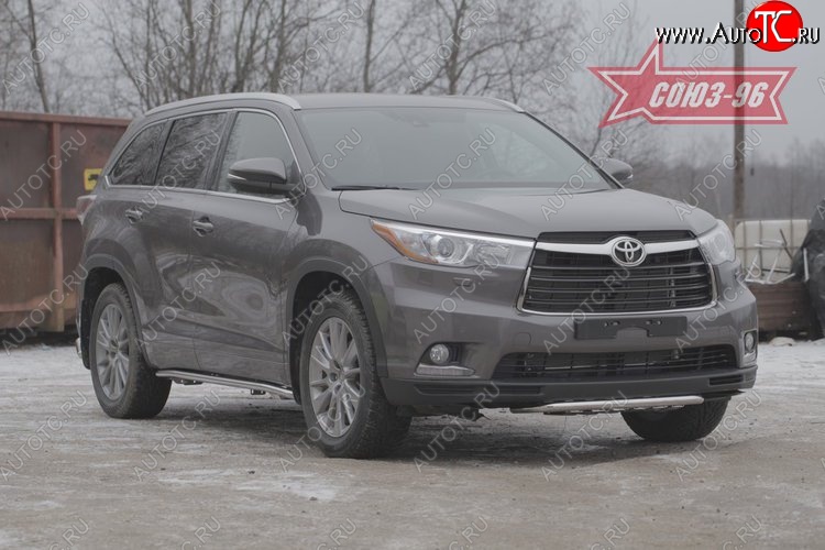 1 043 р. Защита переднего бампера Souz-96 (d42)  Toyota Highlander  XU50 (2013-2017) дорестайлинг  с доставкой в г. Кемерово