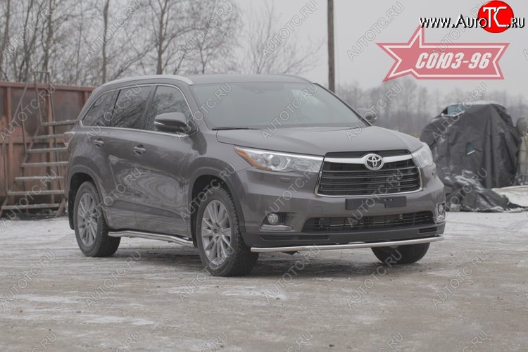 11 879 р. Защита переднего бампера одинарная Souz-96 (d42)  Toyota Highlander  XU50 (2013-2017) дорестайлинг  с доставкой в г. Кемерово