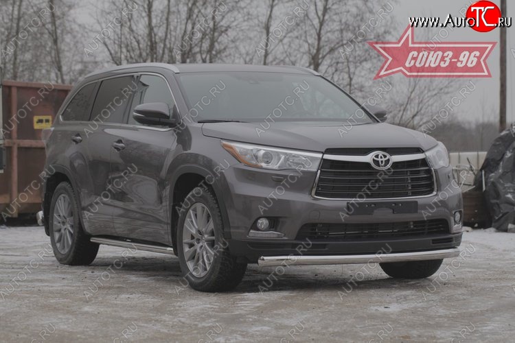 17 009 р. Защита переднего бампера одинарная Souz-96 (d76)  Toyota Highlander  XU50 (2013-2017) дорестайлинг  с доставкой в г. Кемерово