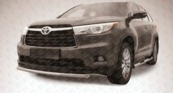 12 999 р. Защита переднего бампера из короткой трубы диаметром 57 мм Slitkoff  Toyota Highlander  XU50 (2013-2017) дорестайлинг (Цвет: нержавеющая полированная сталь)  с доставкой в г. Кемерово. Увеличить фотографию 1