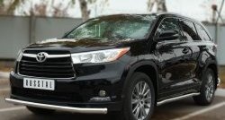 16 999 р. Одинарная защита переднего бампера диаметром 63 мм SLITKOFF  Toyota Highlander  XU50 (2013-2017) дорестайлинг  с доставкой в г. Кемерово. Увеличить фотографию 2