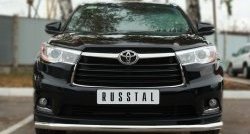 Одинарная защита переднего бампера диаметром 63 мм SLITKOFF Toyota Highlander  XU50 (2013-2017) дорестайлинг