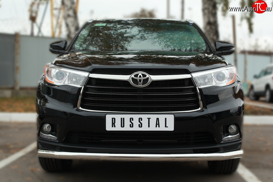 16 999 р. Одинарная защита переднего бампера диаметром 63 мм SLITKOFF  Toyota Highlander  XU50 (2013-2017) дорестайлинг  с доставкой в г. Кемерово