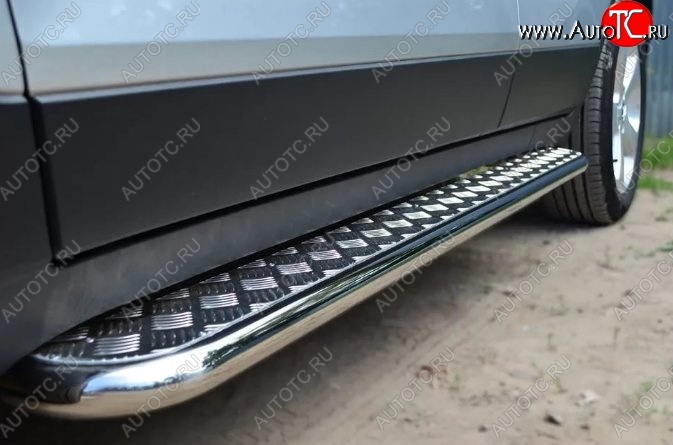 24 649 р. Широкая защита порогов с трубой диаметром 42 мм SLITKOFF  Toyota Highlander  XU50 (2013-2017) дорестайлинг  с доставкой в г. Кемерово