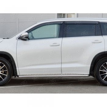 26 999 р. Широкая защита порогов с трубой диаметром 42 мм SLITKOFF v1  Toyota Highlander  XU50 (2013-2017) дорестайлинг  с доставкой в г. Кемерово. Увеличить фотографию 2