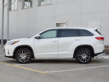 26 999 р. Широкая защита порогов с трубой диаметром 42 мм SLITKOFF v1  Toyota Highlander  XU50 (2013-2017) дорестайлинг  с доставкой в г. Кемерово. Увеличить фотографию 3