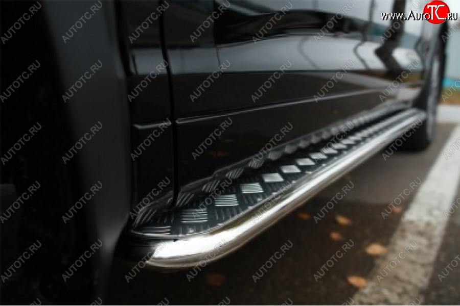 39 999 р. Широкая защита порогов с трубой диаметром 42 мм SLITKOFF v3  Toyota Highlander  XU50 (2013-2017) дорестайлинг  с доставкой в г. Кемерово