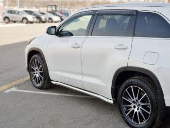 23 399 р. Защита порогов SLITKOFF из круглой трубы диаметром 63 мм SLITKOFF v3 Toyota Highlander XU50 дорестайлинг (2013-2017)  с доставкой в г. Кемерово. Увеличить фотографию 3