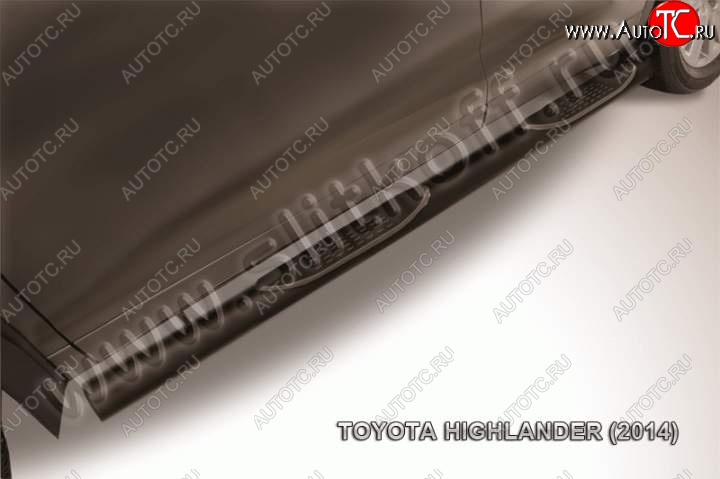 15 249 р. Защита порогов Slitkoff  Toyota Highlander  XU50 (2013-2017) дорестайлинг (Цвет: серебристый)  с доставкой в г. Кемерово