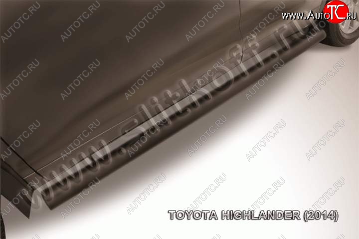 13 999 р. Защита порогов Slitkoff Toyota Highlander XU50 дорестайлинг (2013-2017) (Цвет: серебристый)  с доставкой в г. Кемерово