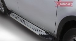 9 089 р. Пороги из алюминиевого профиля Souz-96  Toyota Highlander  XU50 (2013-2017) дорестайлинг  с доставкой в г. Кемерово. Увеличить фотографию 3