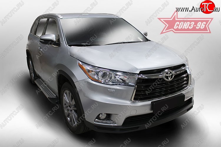 9 089 р. Пороги из алюминиевого профиля Souz-96  Toyota Highlander  XU50 (2013-2017) дорестайлинг  с доставкой в г. Кемерово