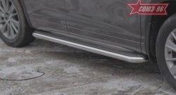 Защита порогов с листом Souz-96 (d60). Toyota Highlander XU50 дорестайлинг (2013-2017)
