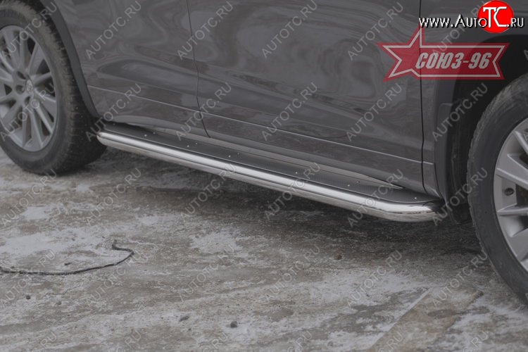 23 264 р. Защита порогов с листом Souz-96 (d60). Toyota Highlander XU50 дорестайлинг (2013-2017)  с доставкой в г. Кемерово