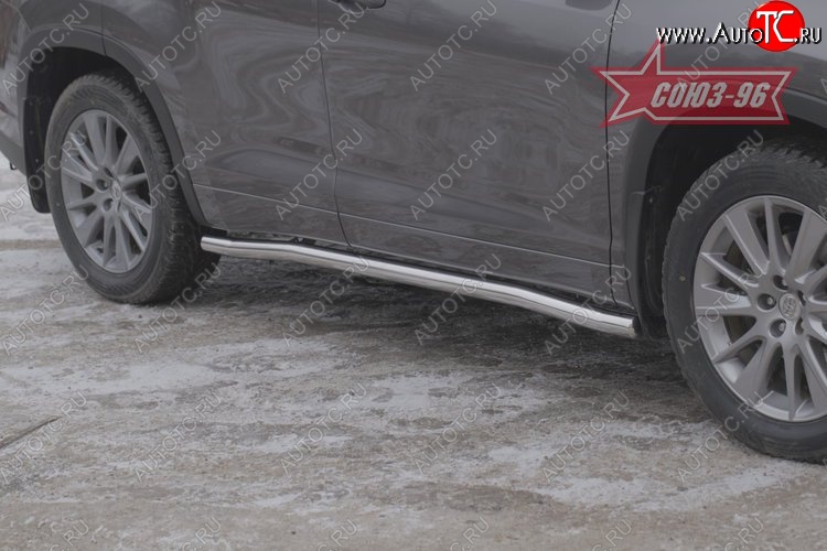 15 029 р. Защита порогов Souz-96 (d60) Toyota Highlander XU50 дорестайлинг (2013-2017)  с доставкой в г. Кемерово